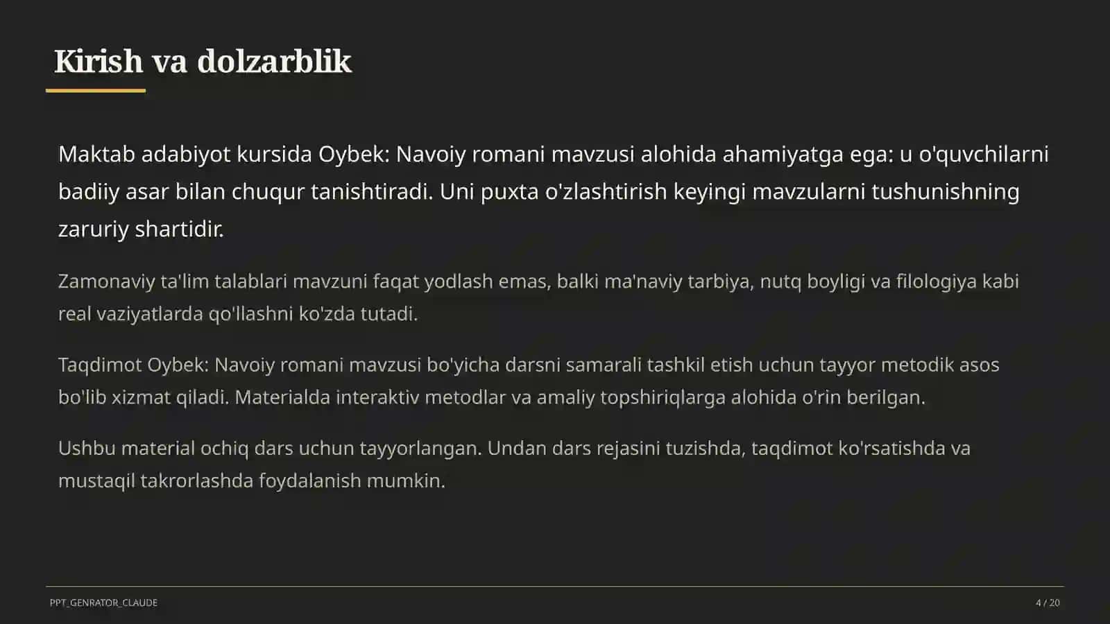 Oybek: Navoiy romani (10-sinf) 4
