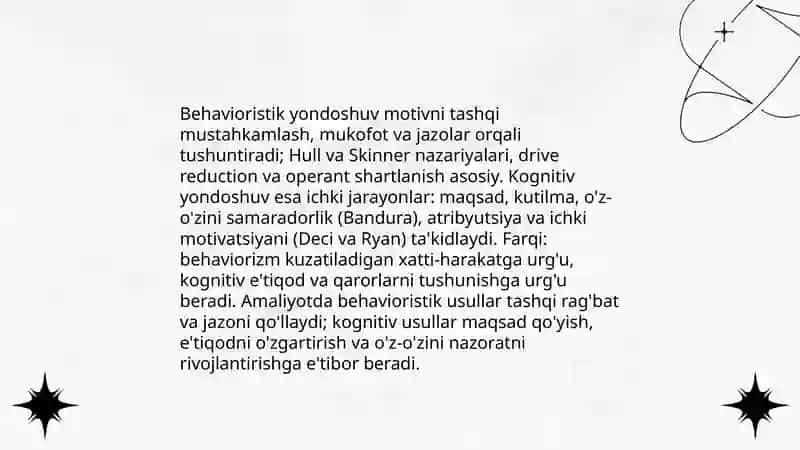 Xorij psixologiyasida motiv va motivatsiya muammosi 4