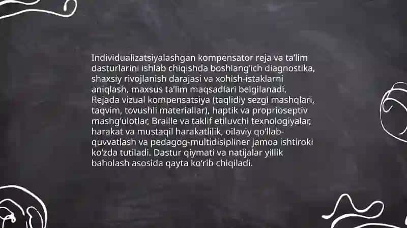 Koʻrishda nuqsoni boʻlgan bolalarni kompensator jarayonlarini shakllantirish 4