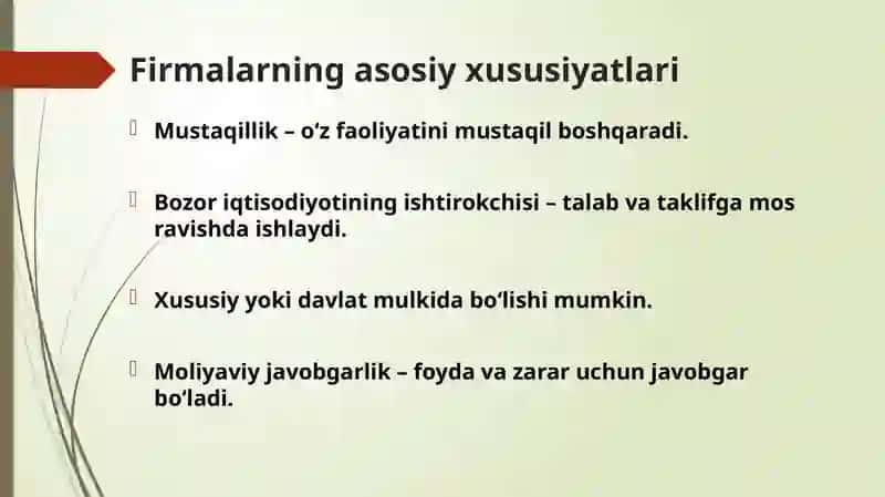 Firmavaularning tashkiliy iqtisodiyasoslari 4