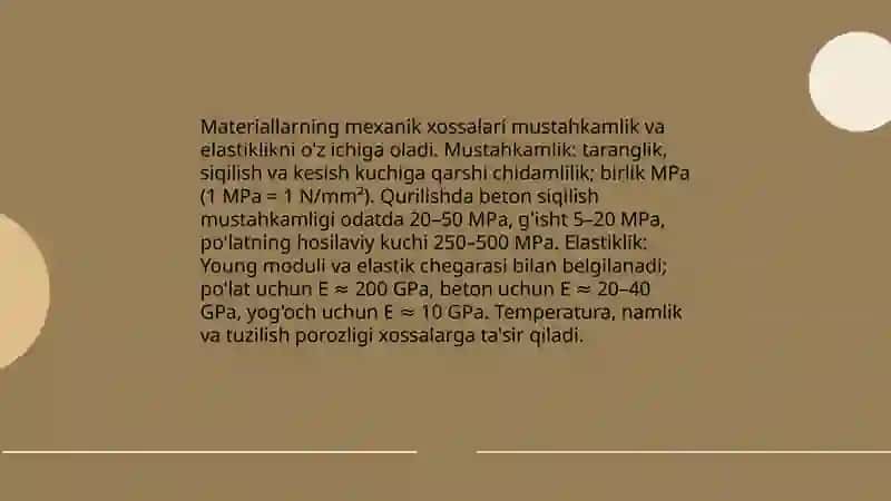 Qurilish materiallar fani: quruvchilar tayyorlashda muhim omil 4