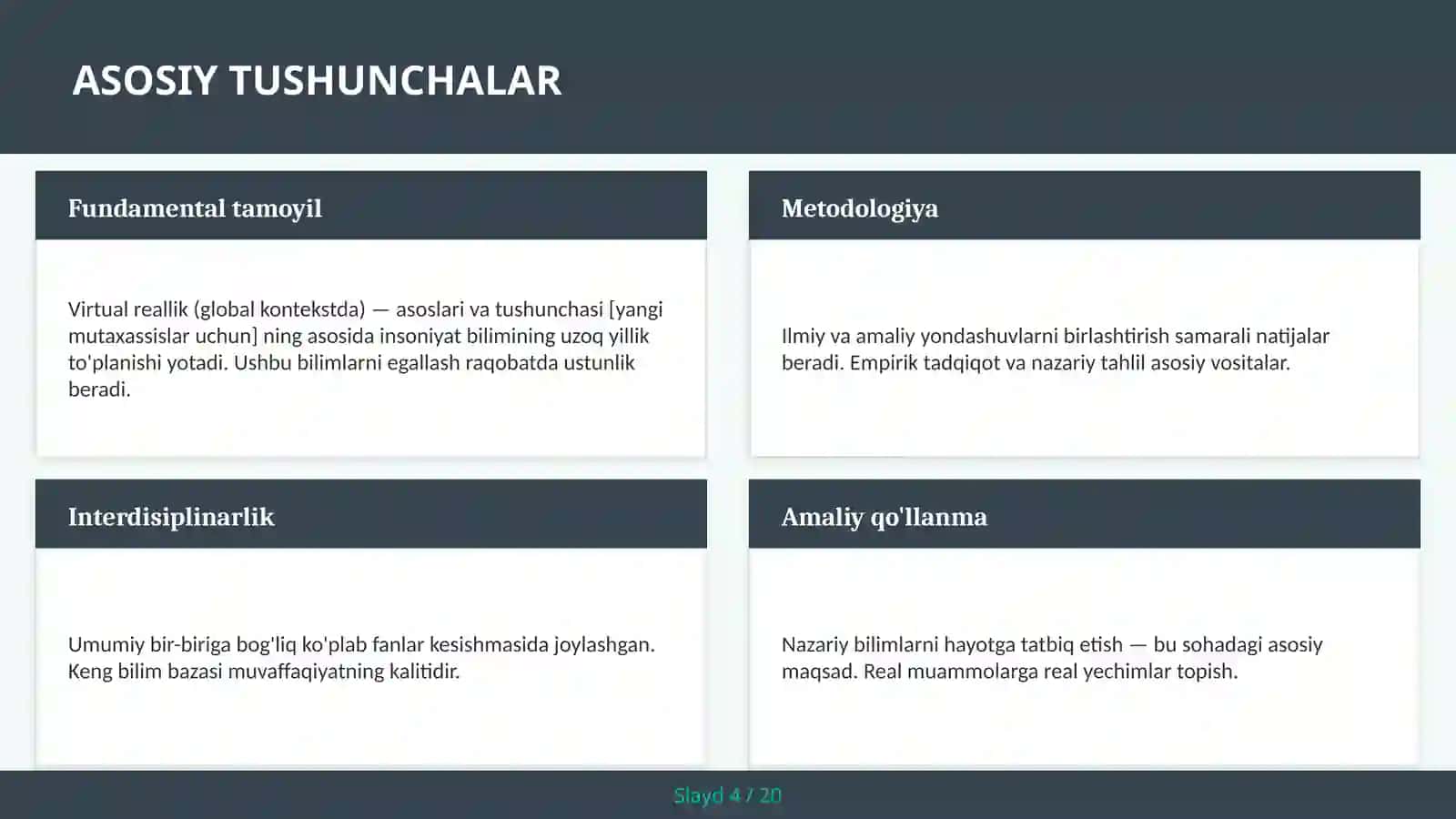 Virtual reallik (global kontekstda) — asoslari va tushunchasi [yangi mutaxassislar uchun] 4