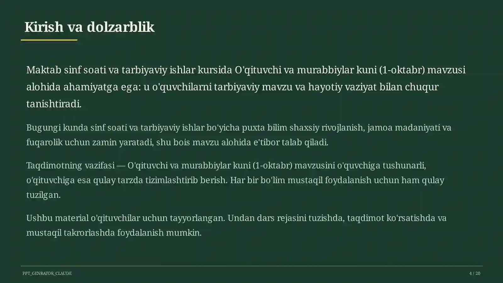 O'qituvchi va murabbiylar kuni (1-oktabr) 4