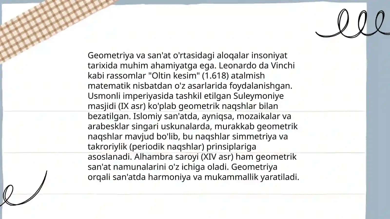 Geometriyaning hayotga tatbiqlari 4