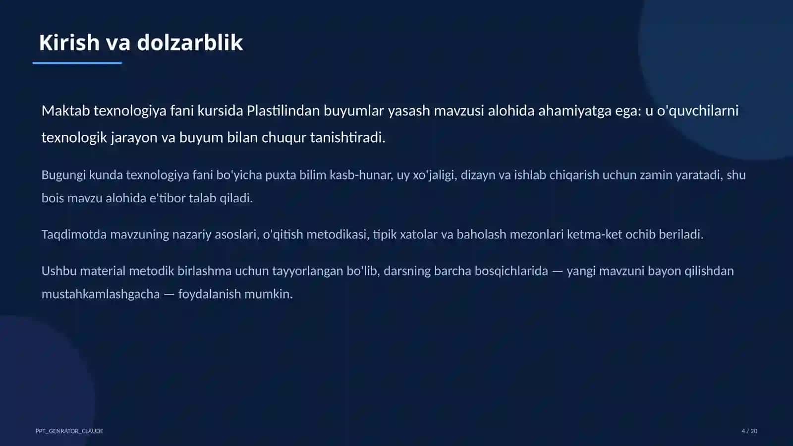 Plastilindan buyumlar yasash (1-sinf) 4