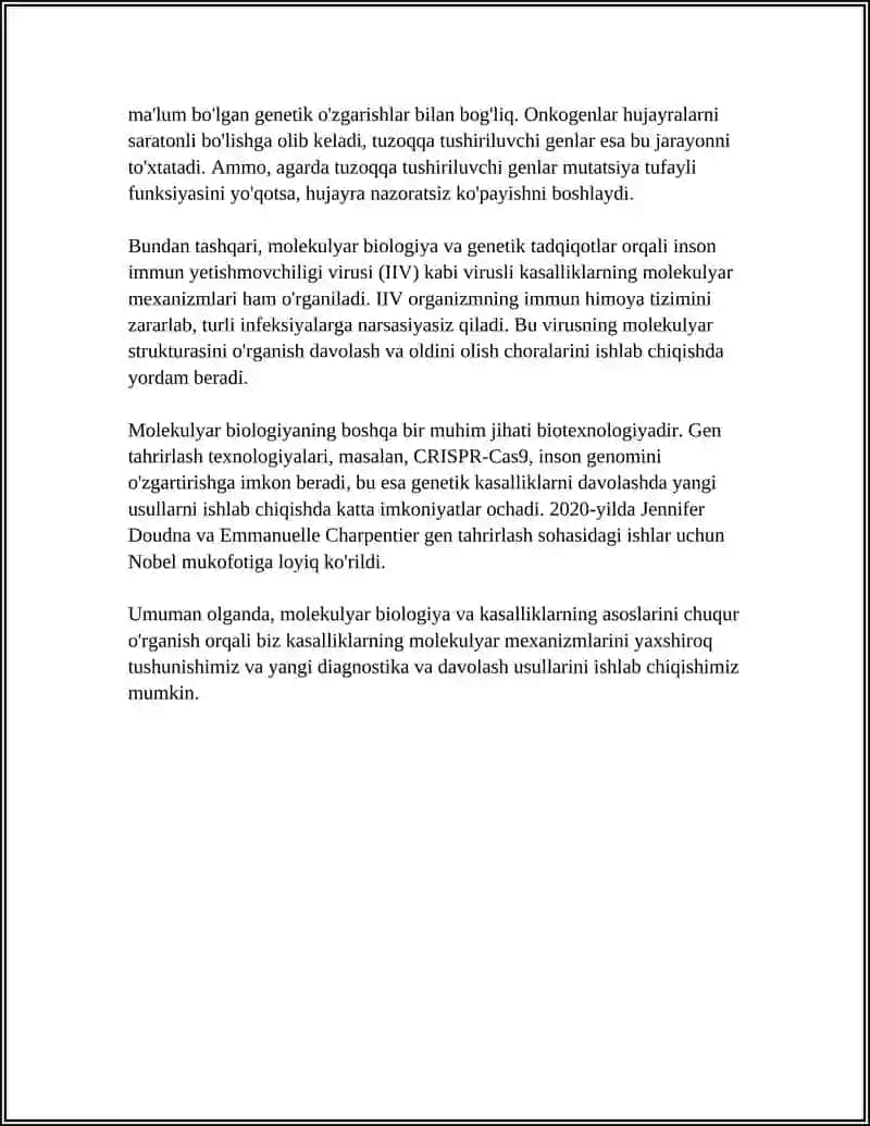 MOLEKULYAR KASALLIKLAR VA ULARNING SALBIY OQIBATLARI 4