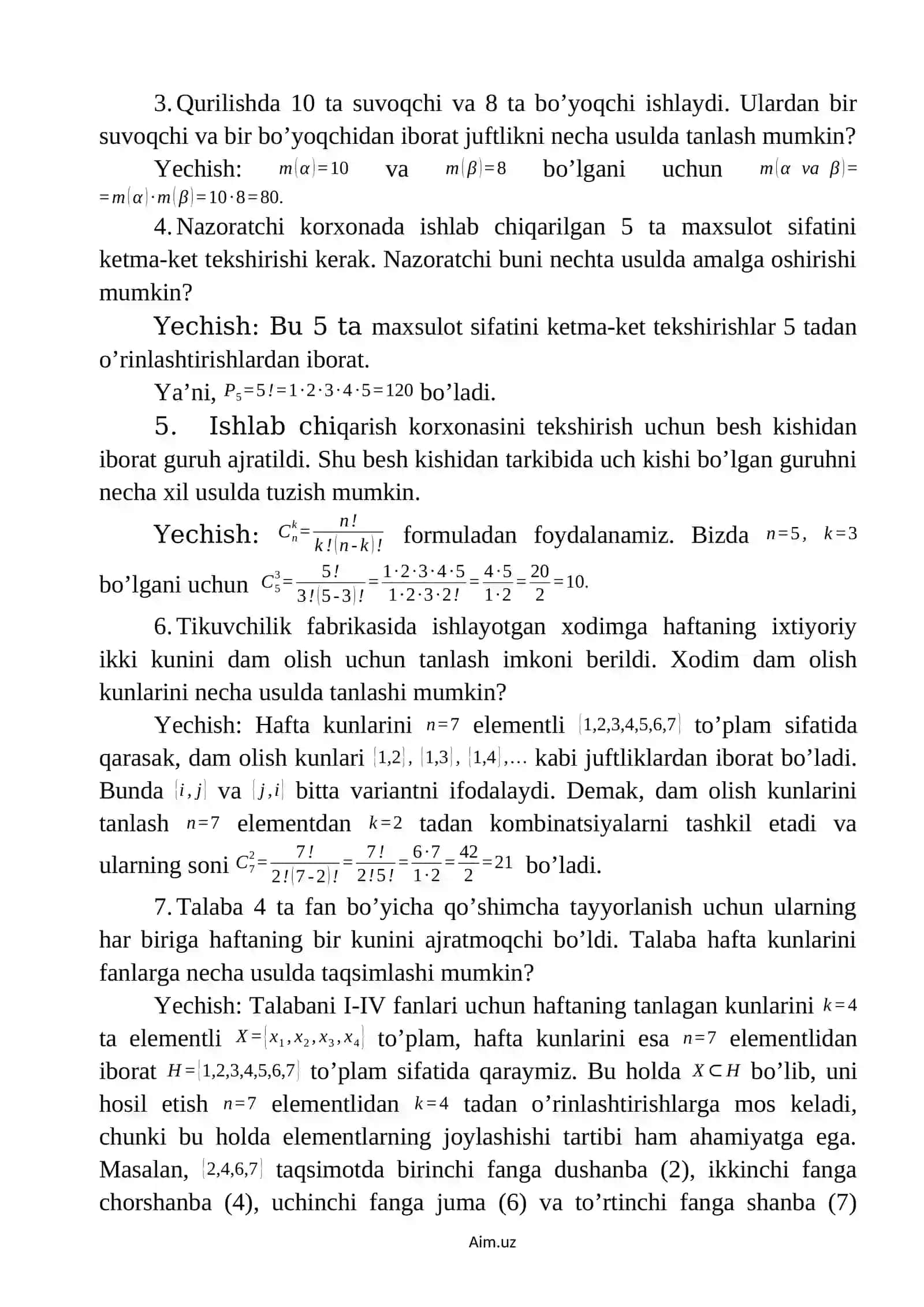 Kombinatorika elementlari 4