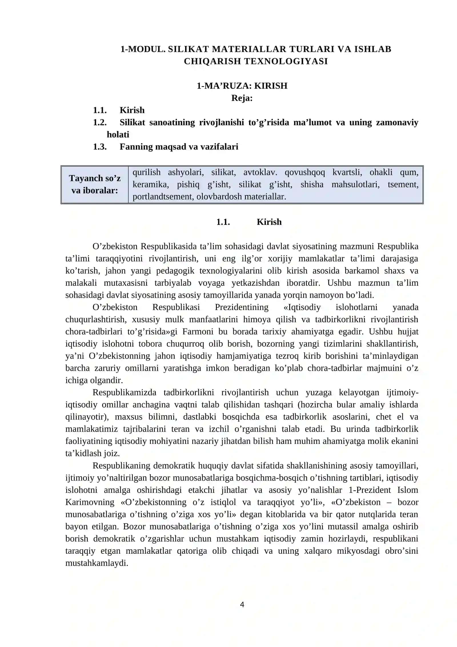 SILIKATLAR TEXNOLOGIYASI o'quv qo'llanma.docx 4