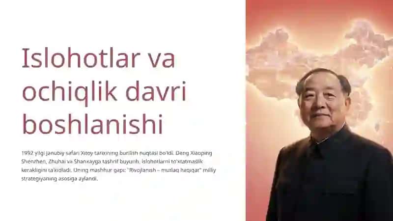 1991–2017 yillarda Xitoy Xalq Respublikasi: Taraqqiyot va O'zgarishlar Tarixi 4