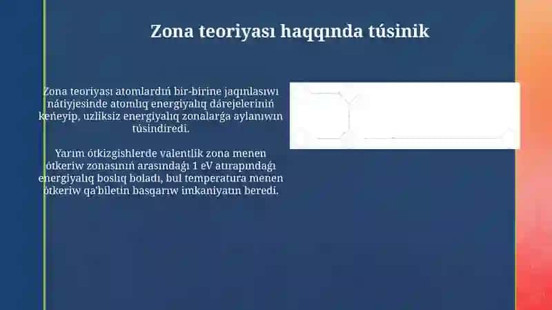 Zona strukturası hám Banda teoriyası tiykarları 4