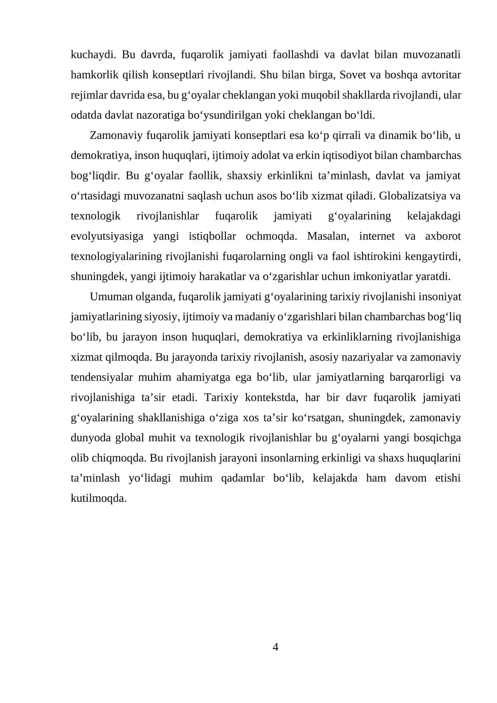 Fuqarolik jamiyati g‘oyalari evolyusiyasi Reja 4