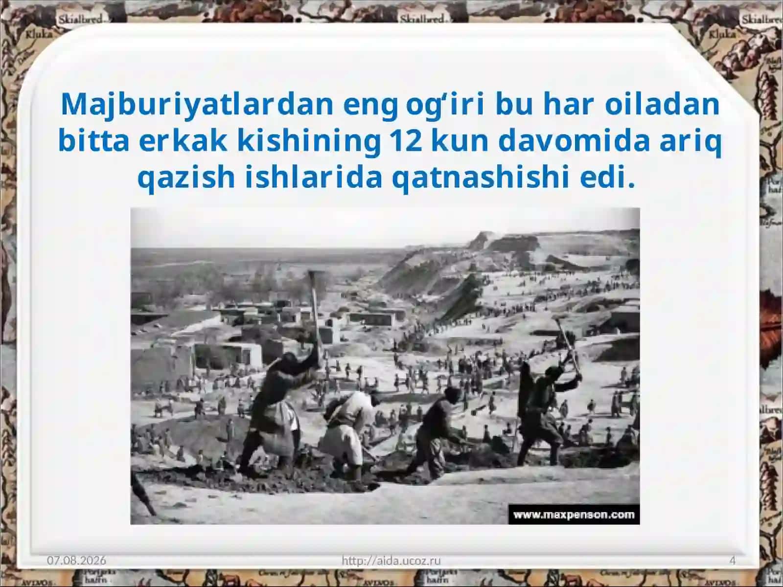 Qoraqalpoqlarda soliq va majburiyatlar. Xalq qo‘zg‘olonlari 4