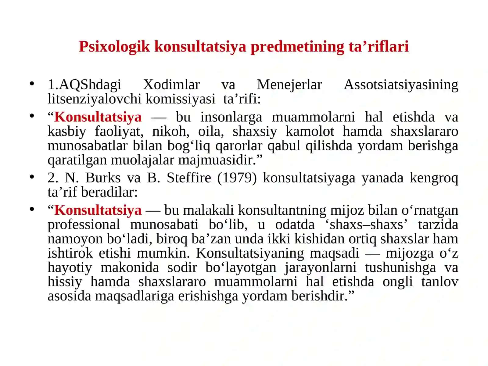 Psixologik konsultatsiyaning asosiy tushunchalari va predmeti 4