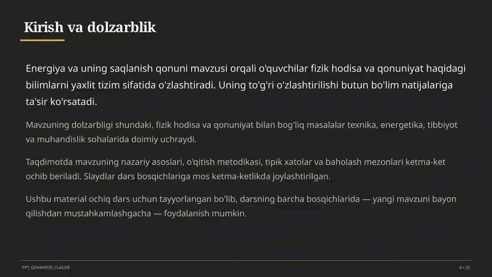 Energiya va uning saqlanish qonuni (7-sinf) 4