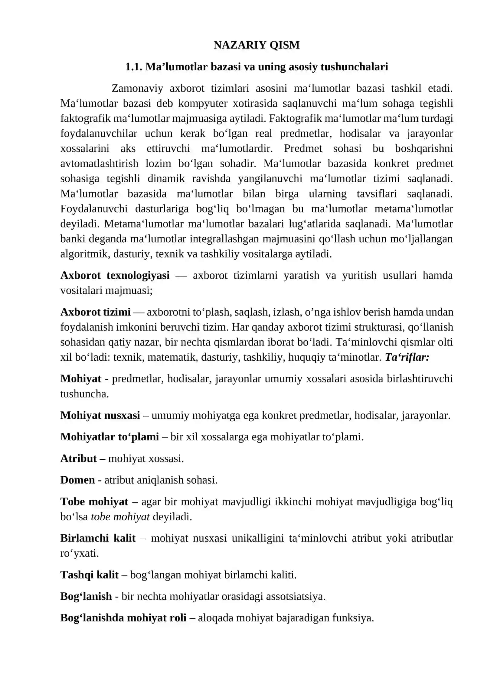 Ma'lumotlar bazasi (Avtosalon ma’lumotlar bazasini loyihalashtirish va ishlab chiqish) 4