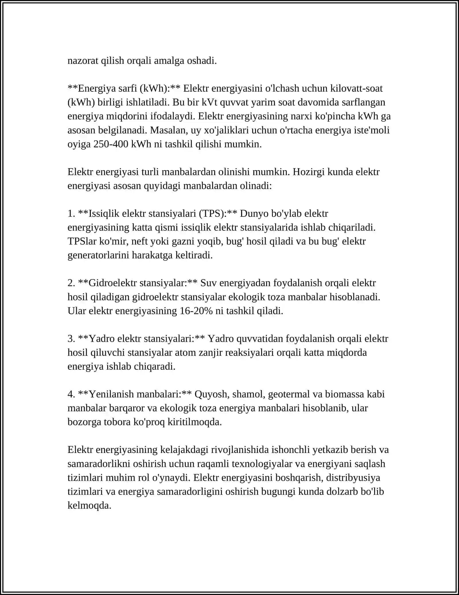 ELEKTIR ENERGIYA VA FORMULALARI 4
