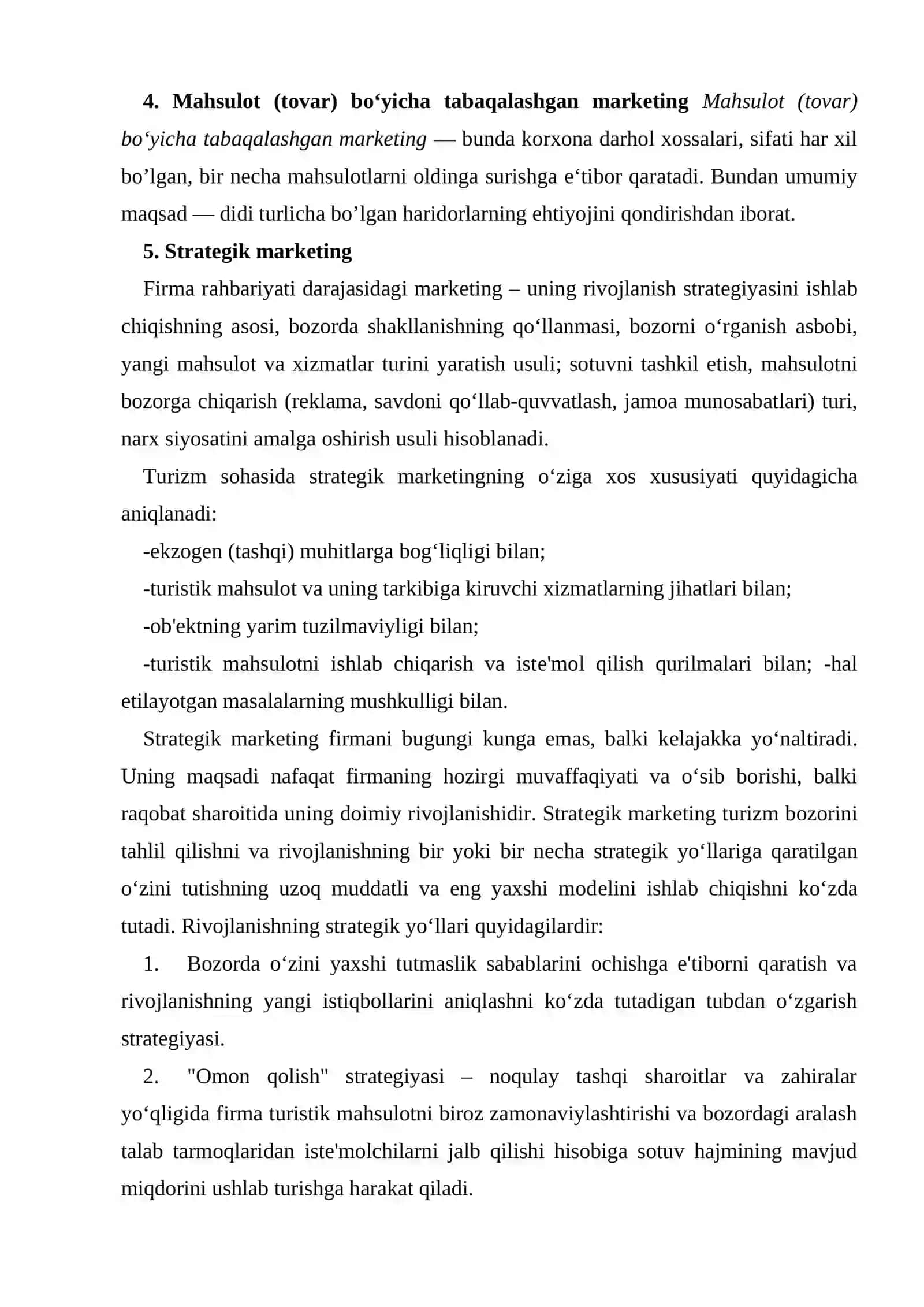 Turistik bozorni segmentlash 4