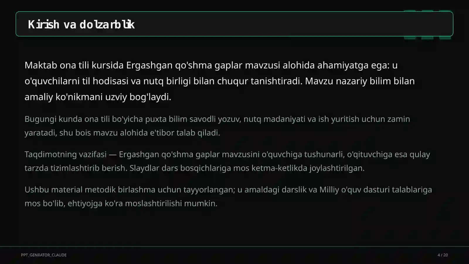 Ergashgan qo'shma gaplar (9-sinf) 4