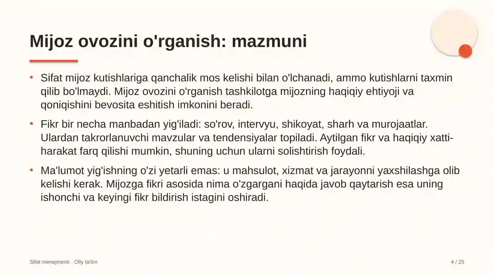 chakana savdoda mijoz ovozini o'rganish 3609 4