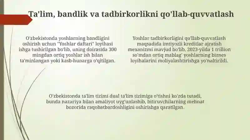 Ozbekiston dayoshlarsiyosati 4