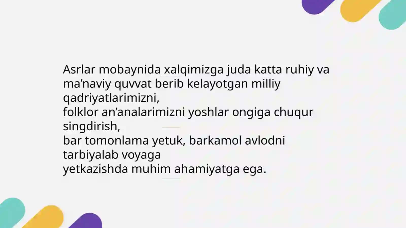 Xalq og'zaki ijodining o'ziga xos xususiyatlari. Versiya va variantlarning farqli jihatlari 4