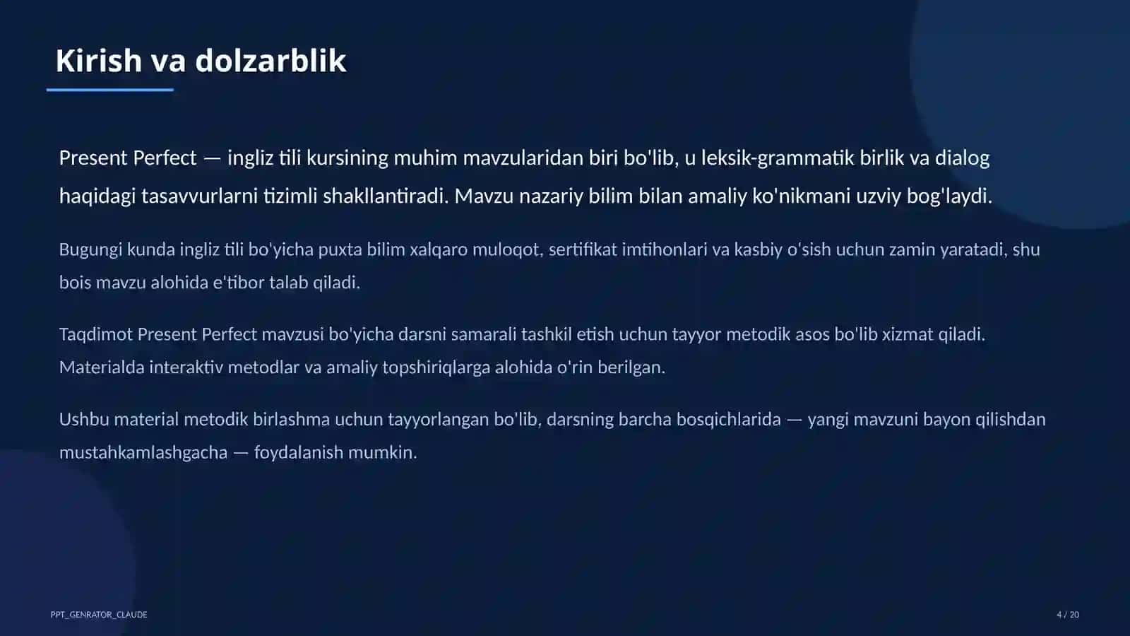 Present Perfect (8-sinf) 4