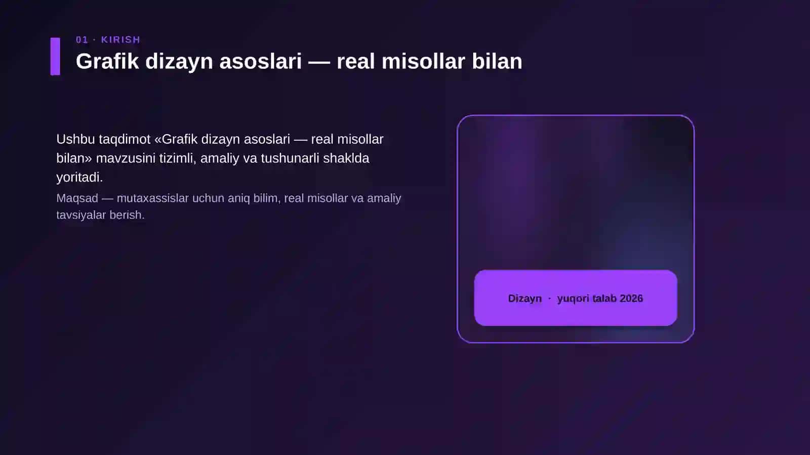 Grafik dizayn asoslari — real misollar bilan 4
