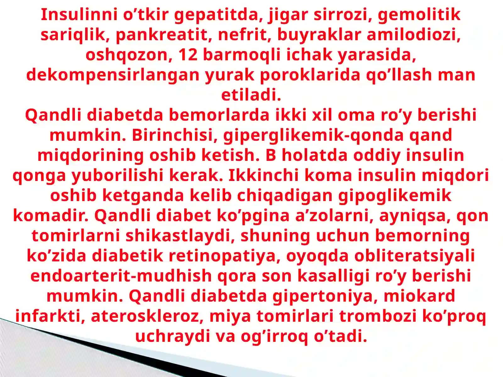 Qandli diabetda qo'llaniluvchi moddalar 4