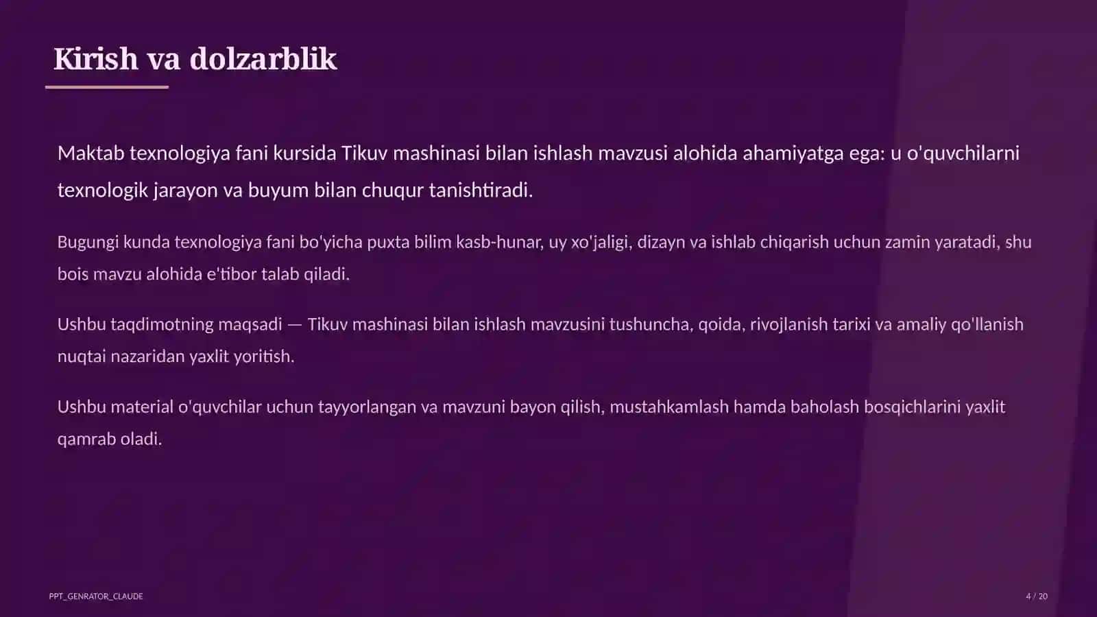 Tikuv mashinasi bilan ishlash (6-sinf) 4