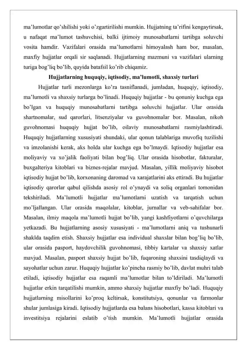 Hujjat turlari va ish yuritish asoslari 4