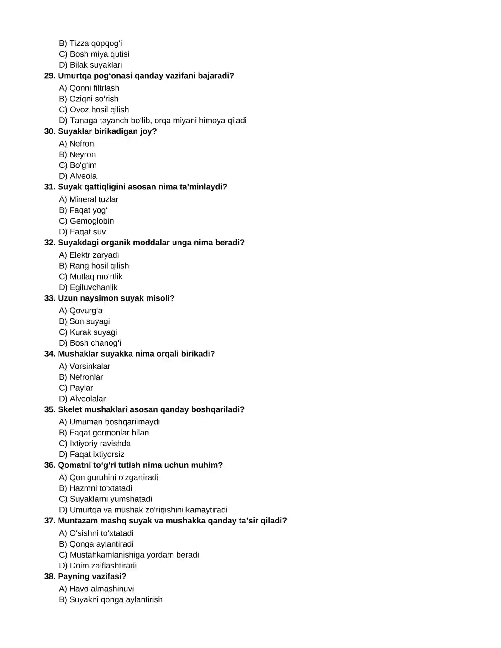 8-SINF BIOLOGIYA 200 TA MAVZULASHTIRILGAN TEST 4