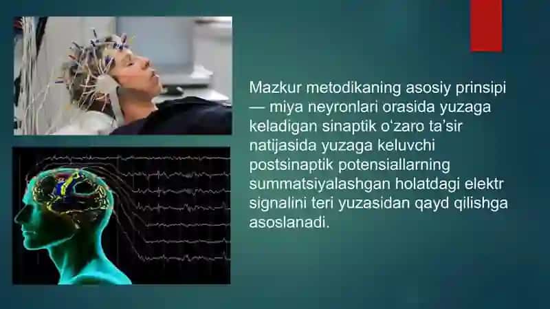 EEG. EEG apparatining tuzulishi va miya faoliyatlarining tadqiqotlari 4