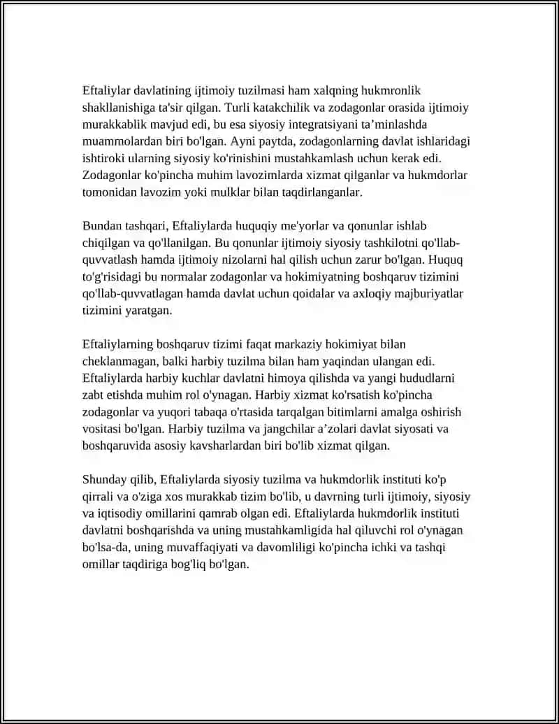 EFTALIYLARDA DAVLATCHILIK VA BOSHQARUV TIZIMI 4