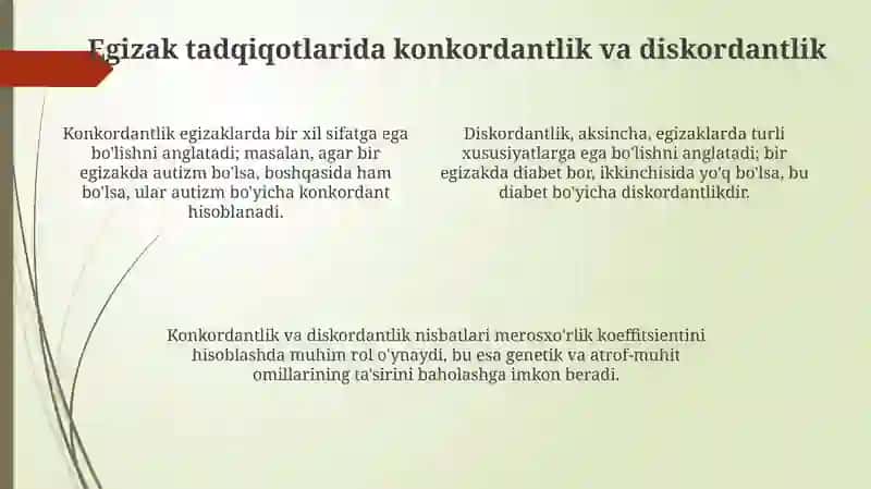 Odom genatikasning organish usulari: egzaklarusuli, populyasion statistika 4