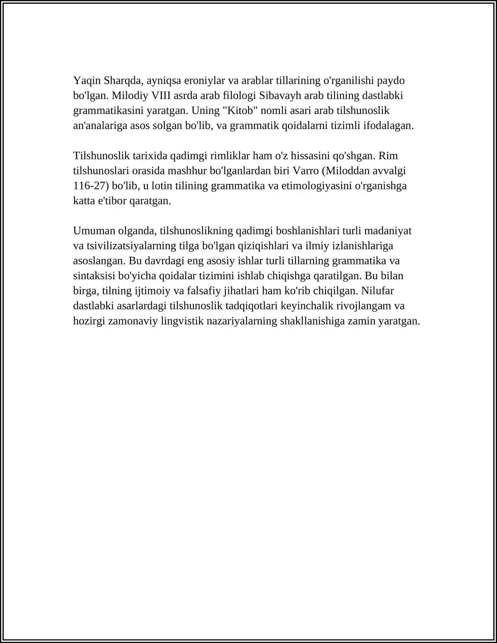 MUSTAQIL ISH Mavzu: TARIXIY TILSHUNOSLIKNING RIVOLANISHI VA VUJUDGA KELISHI 4