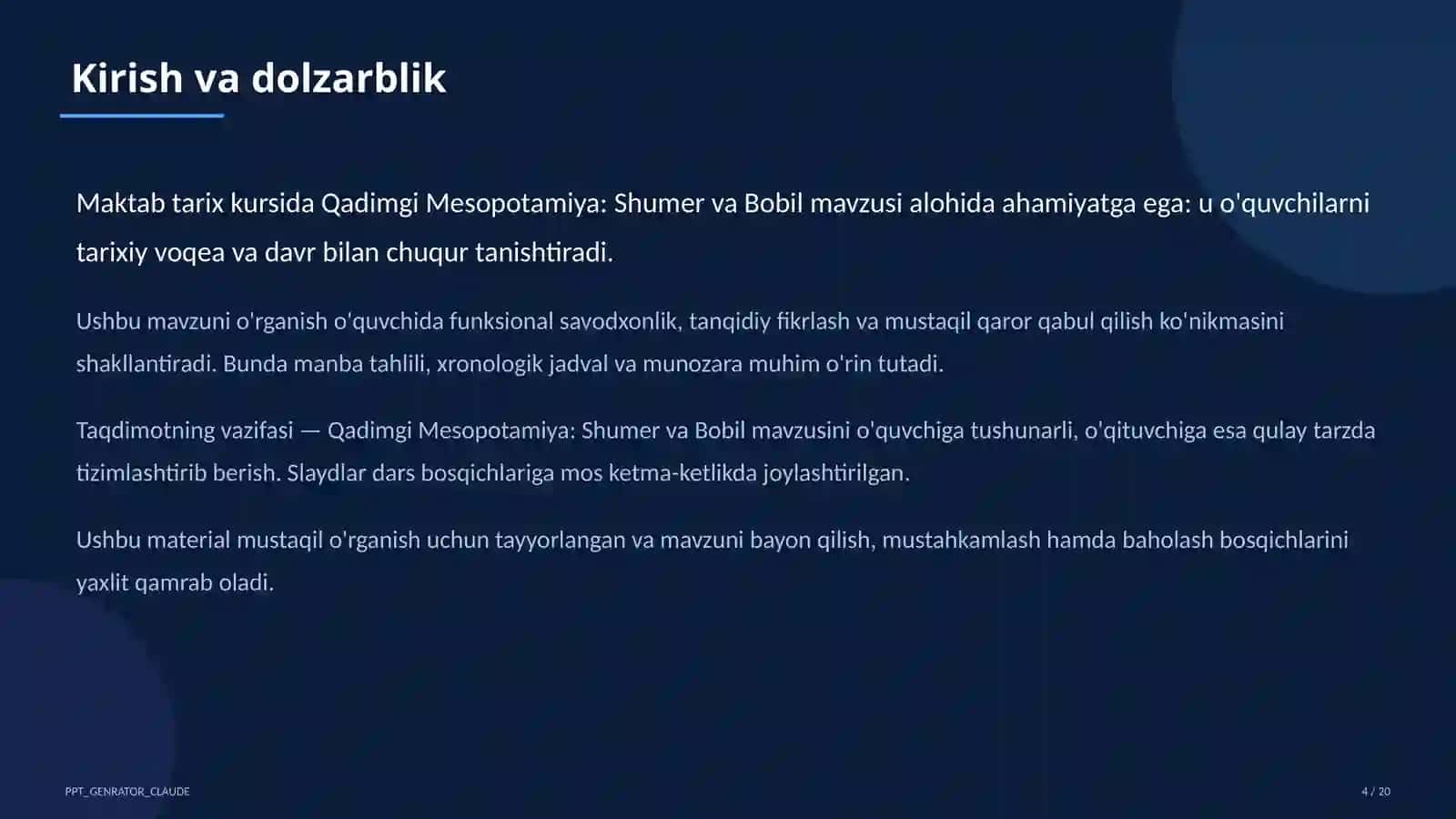 Qadimgi Mesopotamiya: Shumer va Bobil (6-sinf) 4