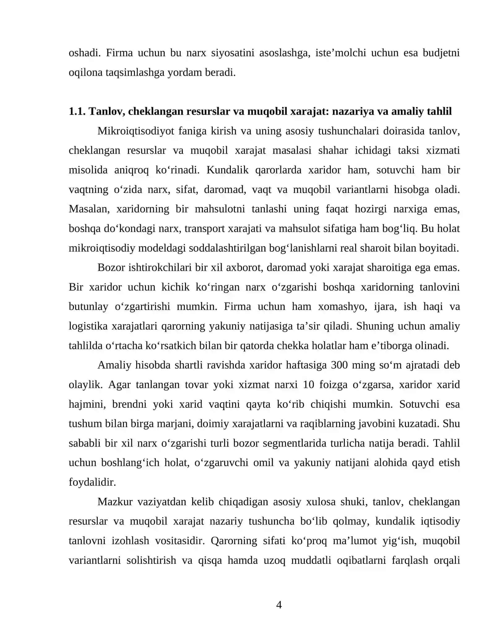 MIKROIQTISODIYOT FANIGA KIRISH VA UNING ASOSIY TUSHUNCHALARI 4
