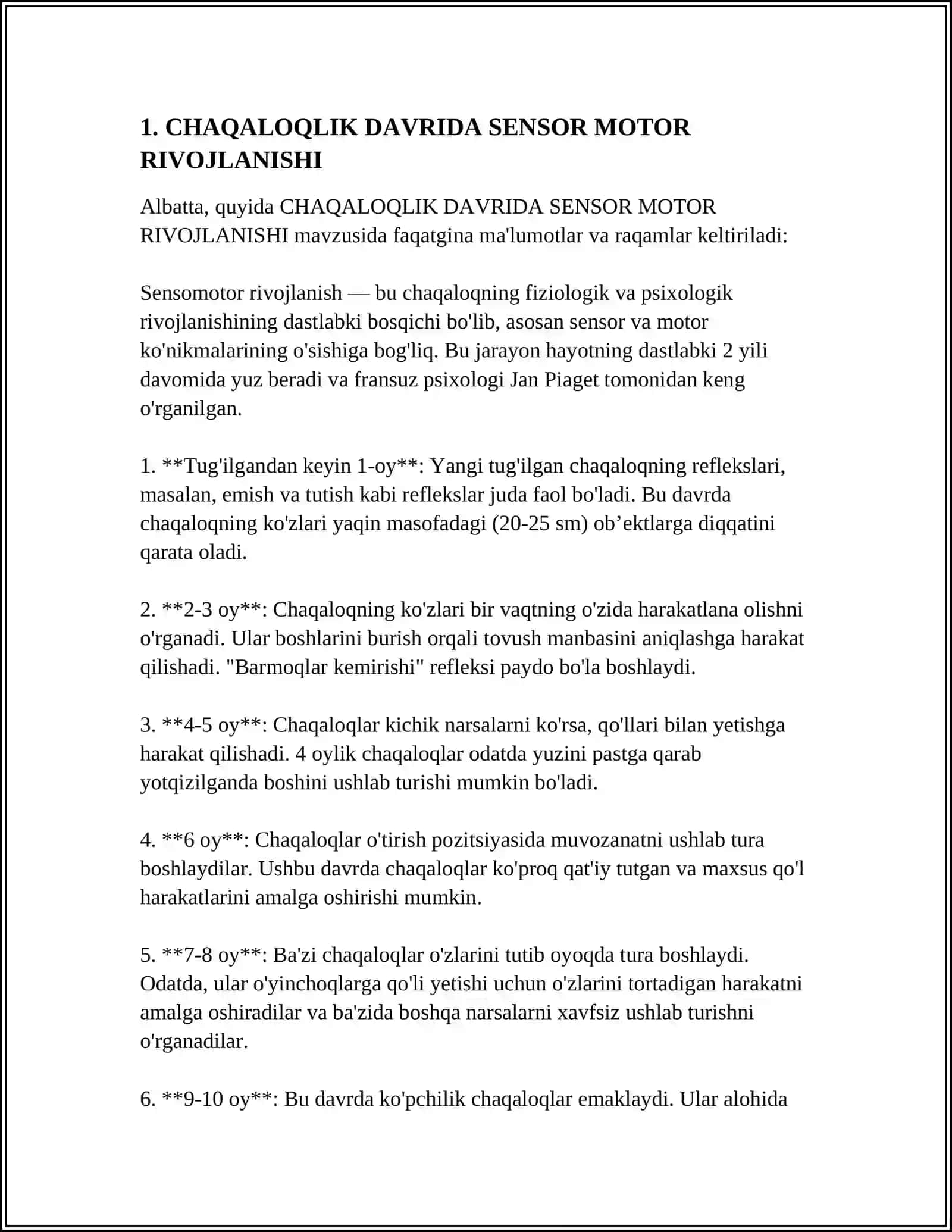 CHAQALOQLIK DAVRIDA SENSOR MOTOR RIVOJLANISHI 4