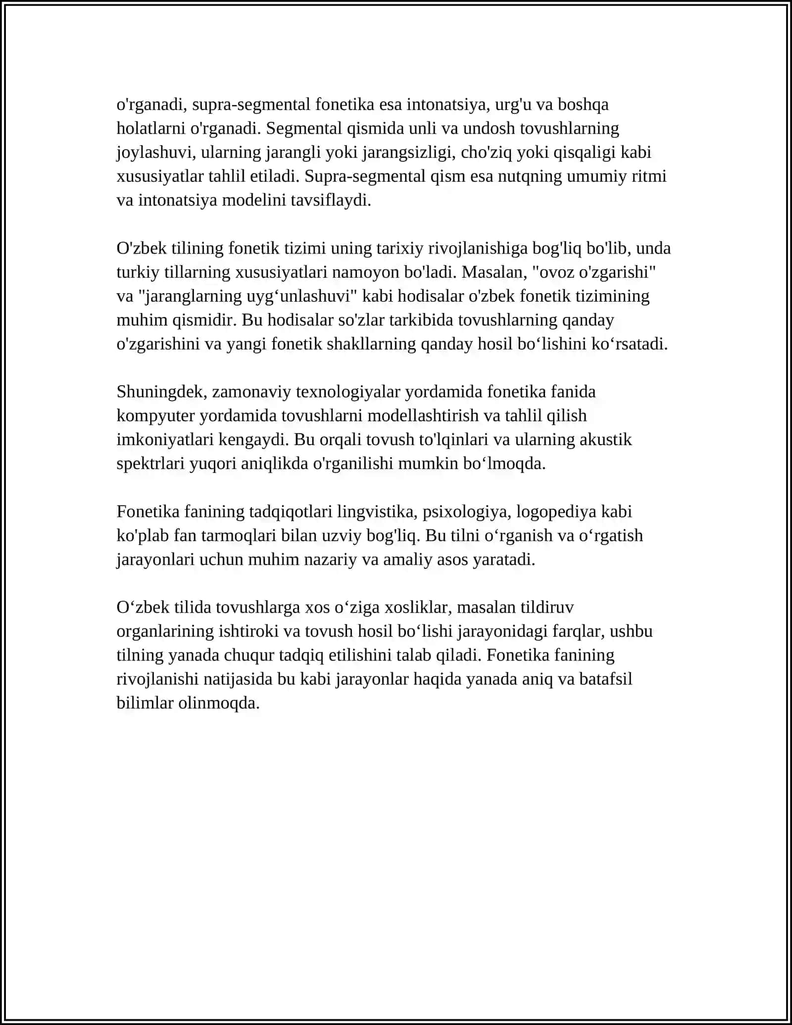 TIL SATHLARI:TILNING FONETIK VA FONOLOGIK SATHLARI 4