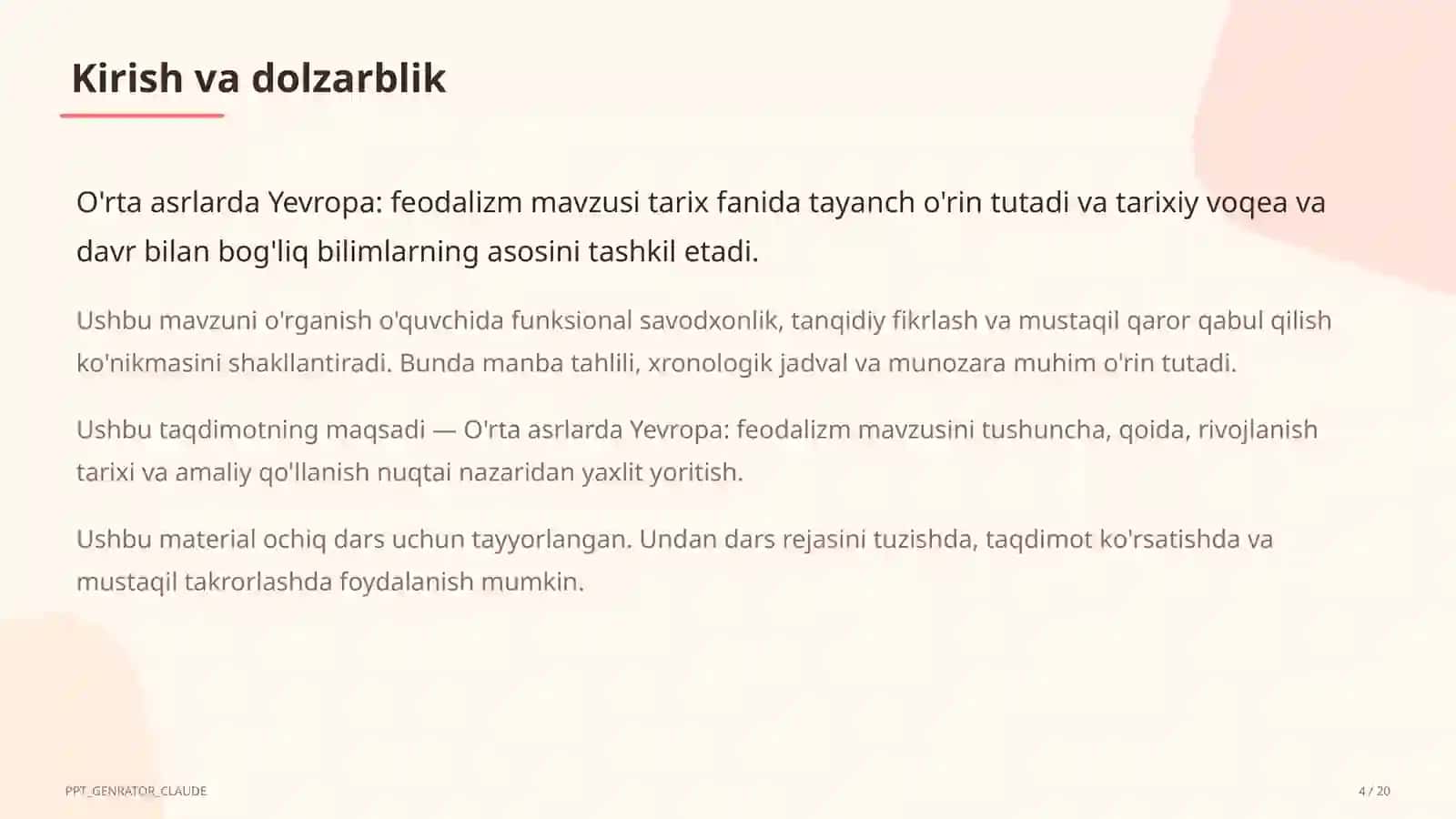 O'rta asrlarda Yevropa: feodalizm (7-sinf) 4