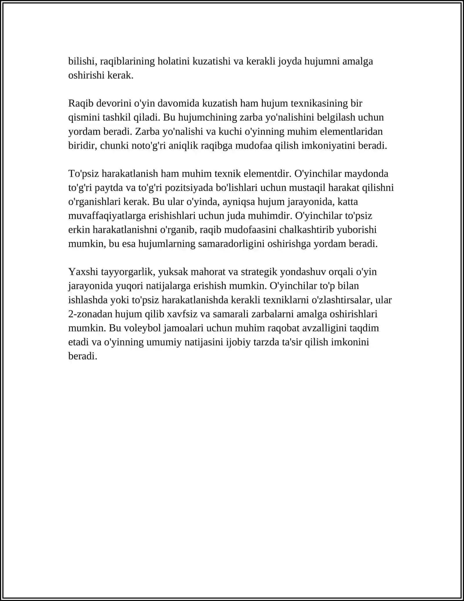 VOLEBOLDA 2,3,4-ZONALARDAN XUJUM QILISH TEXNIKASI. - VOLEBOLDA TO'PSIZ XARAKATLANISH USULLARI 4