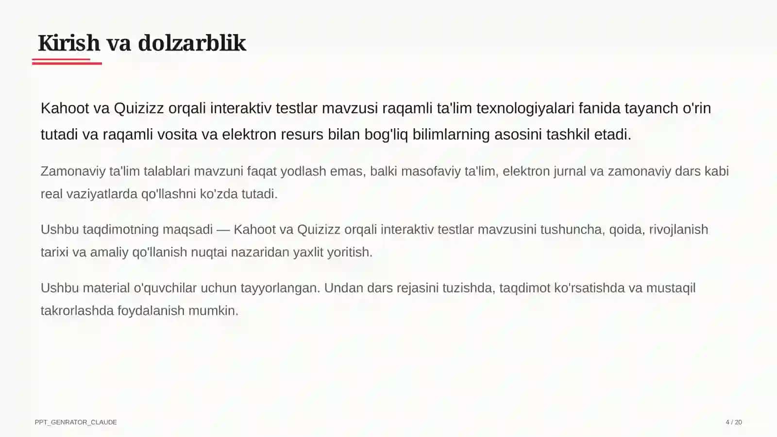 Kahoot va Quizizz orqali interaktiv testlar 4