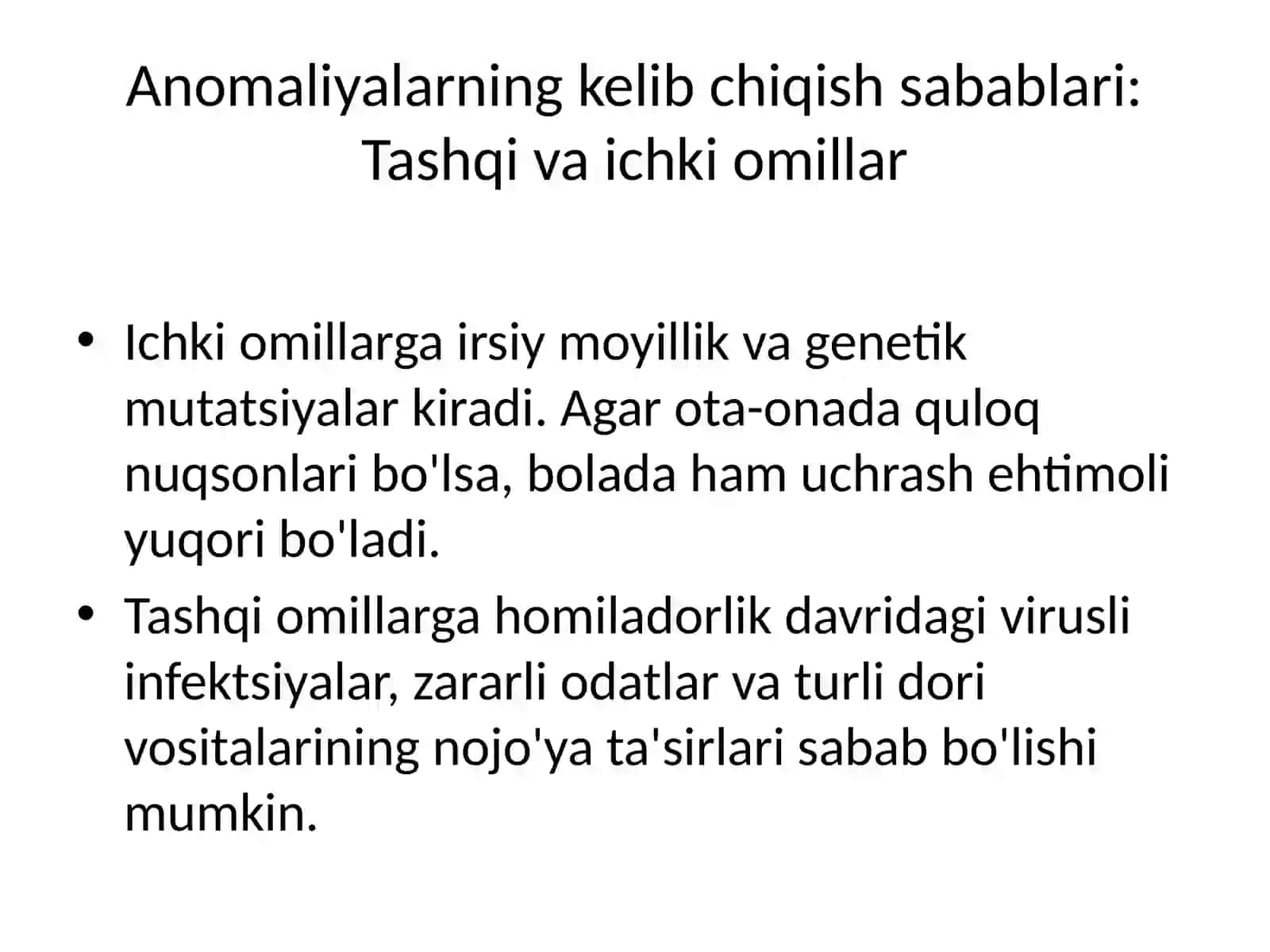 Quloq anomaliyalari: Tasnifi, rivojlanish sabablari va klinik ko'rinishlari 4