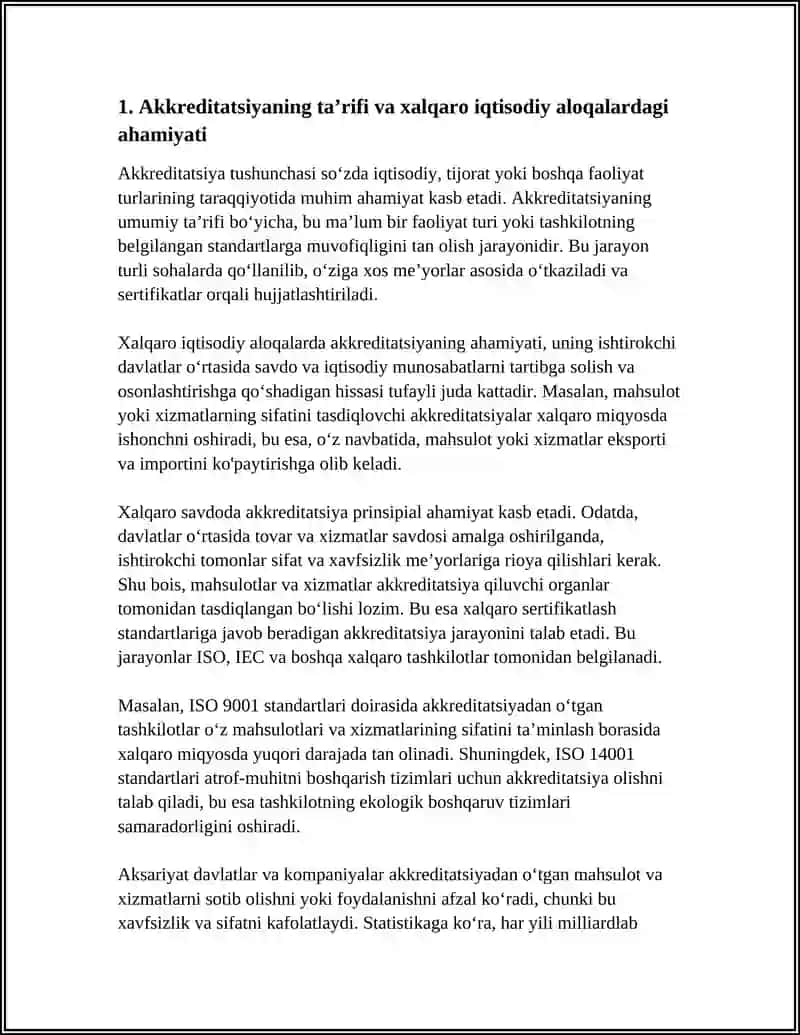 XALQARO IQTISODIY ALOQALARDA AKKREDITATSIYA VA MILLIY AKKREDITATSIYANING ROLI 4