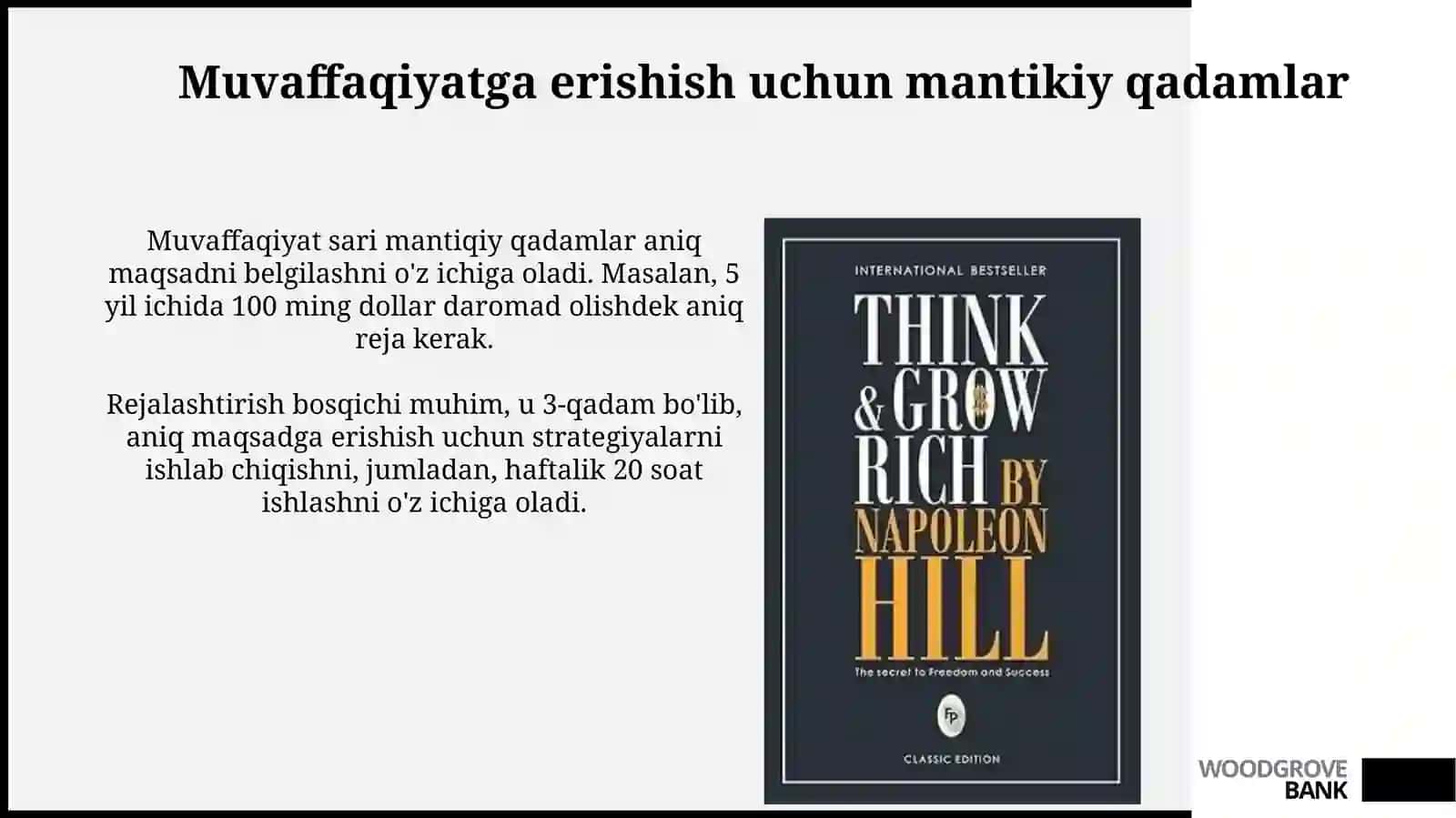 Think and grow rich kitobi bo'yicha mazmuni va mantiqiy 4