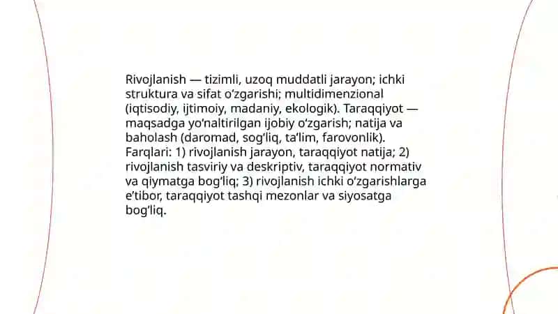 Rivojlanish falsafasi 4