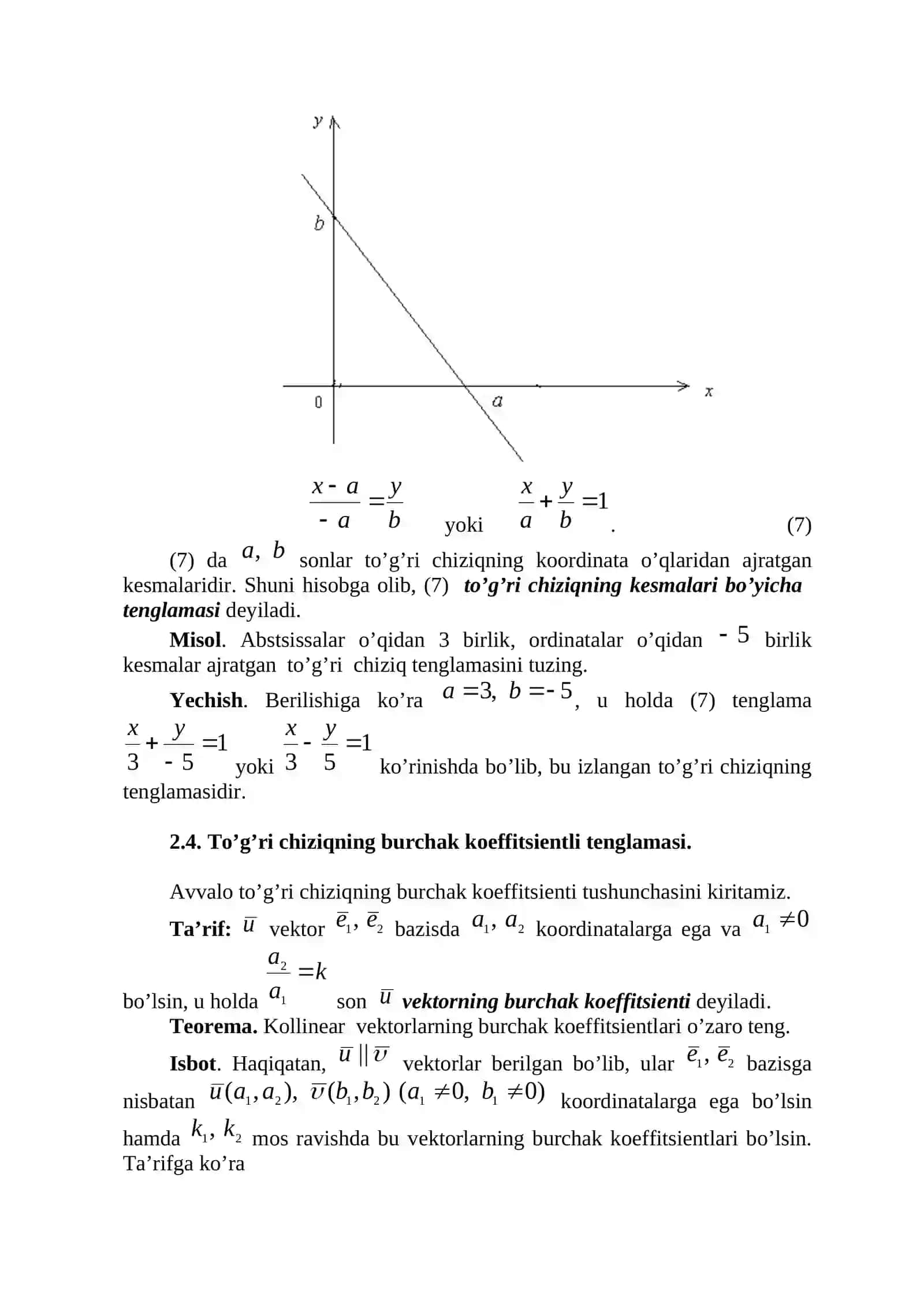 Tekislikda to’g’ri chiziq va uning xususiy xollari 4