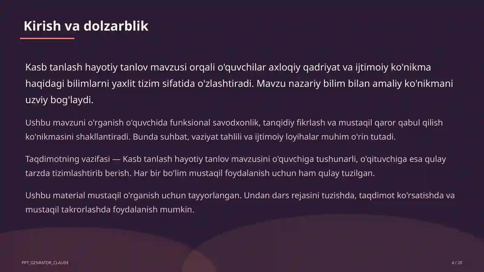 Kasb tanlash hayotiy tanlov (9-sinf) 4