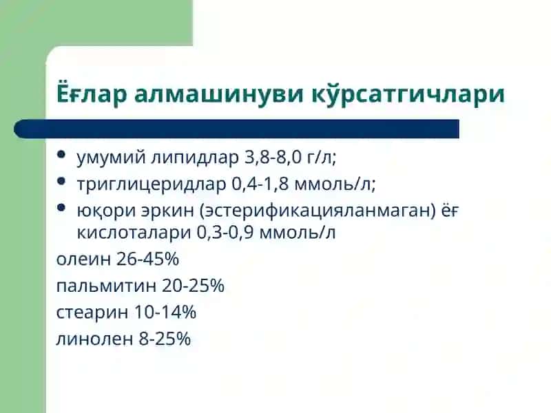 Липидлар алмашинуви патофизиологияси 4