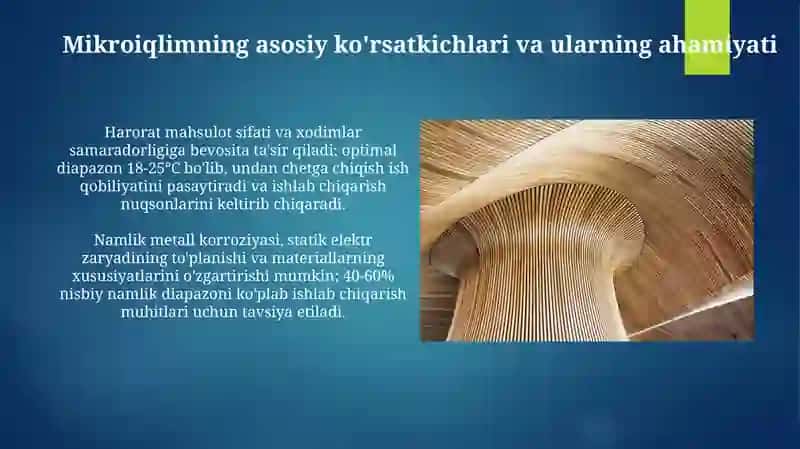Ishlab chiqarish maydonlarida mikroiqlikko‘rsatgichlarini aniqlash 4